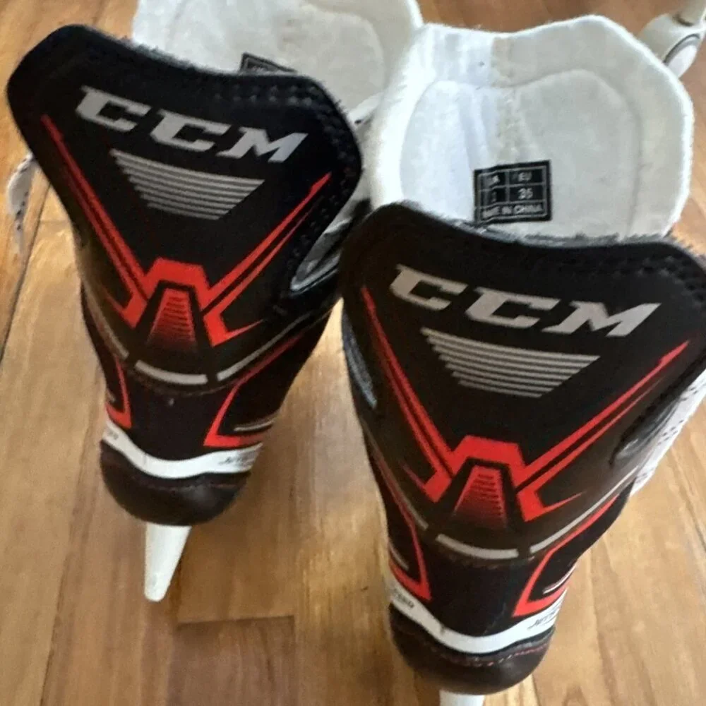 CCM Kids Black and White Ice Skates